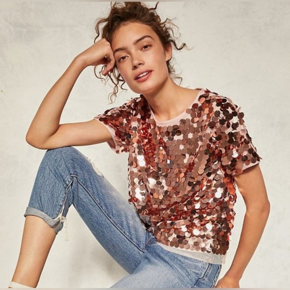 Anthropologie Eva Franco Sallia Sequin Top Size Medium NWT